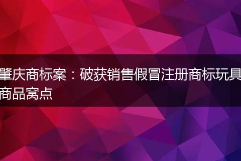 肇庆商标案：破获销售假冒注册商标玩具商品窝点