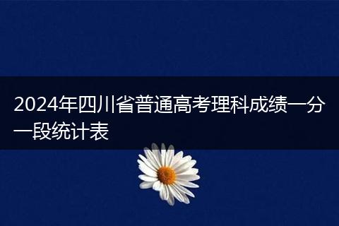 2024年四川省普通高考理科成绩一分一段统计表