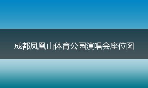 成都凤凰山体育公园演唱会座位图
