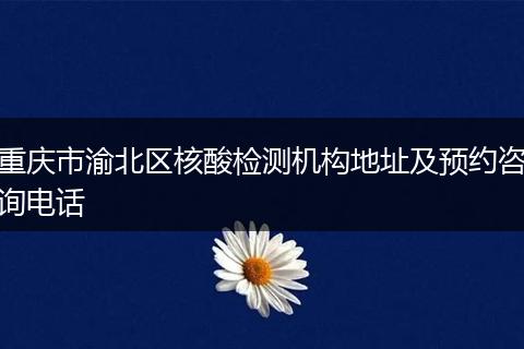 重庆市渝北区核酸检测机构地址及预约咨询电话