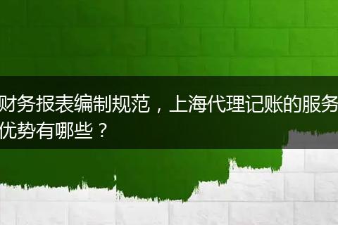 财务报表编制规范，上海代理记账的服务优势有哪些？