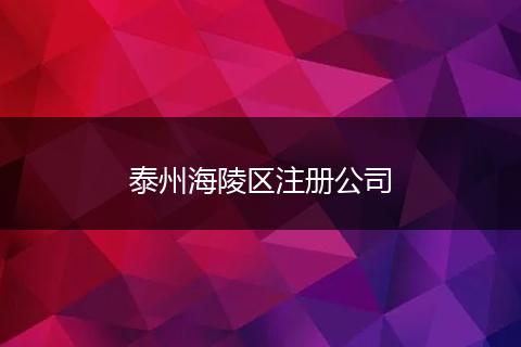 泰州海陵区注册公司