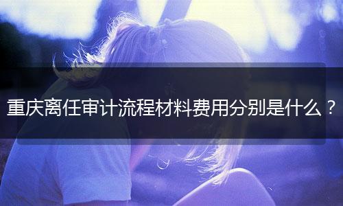重庆离任审计流程材料费用分别是什么?