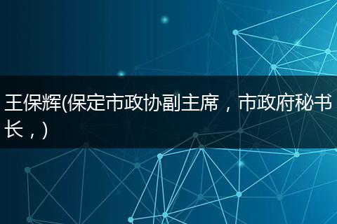王保辉(保定市政协副主席，市政府秘书长，)