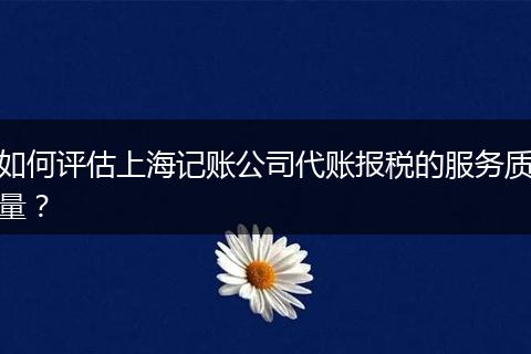 如何评估上海记账公司代账报税的服务质量？