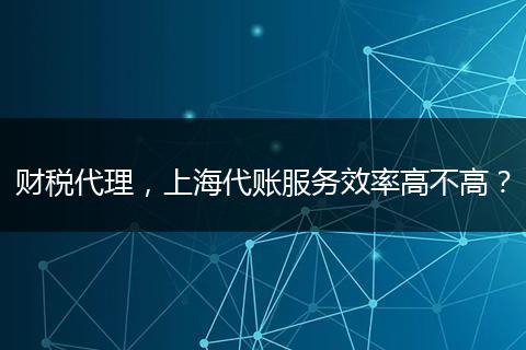 财税代理，上海代账服务效率高不高？