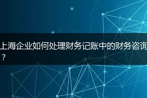 上海企业如何处理财务记账中的财务咨询？