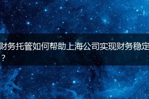 财务托管如何帮助上海公司实现财务稳定？