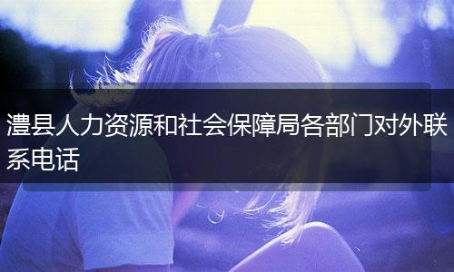 澧县人力资源和社会保障局各部门对外联系电话