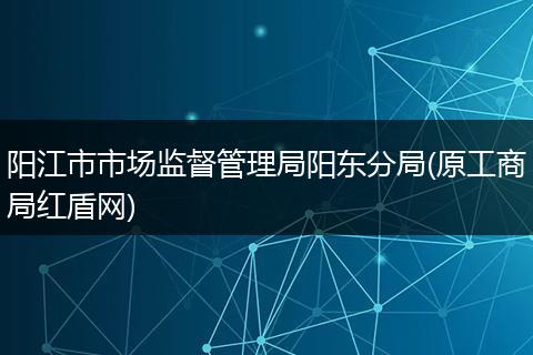 阳江市市场监督管理局阳东分局(原工商局红盾网)