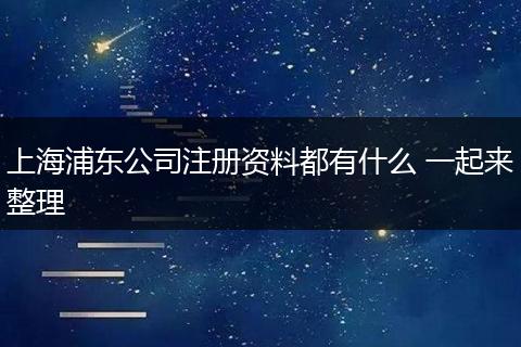 上海浦东公司注册资料都有什么 一起来整理