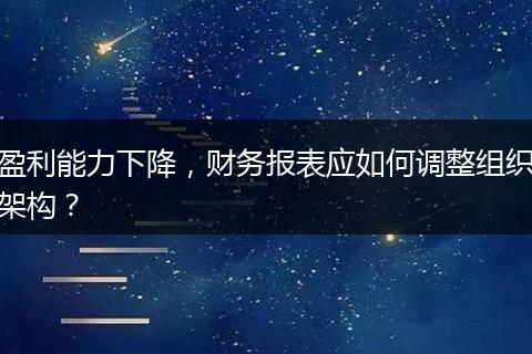 盈利能力下降，财务报表应如何调整组织架构？