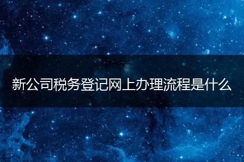 新公司税务登记网上办理流程是什么