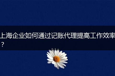 上海企业如何通过记账代理提高工作效率？