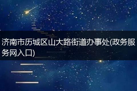 济南市历城区山大路街道办事处(政务服务网入口)