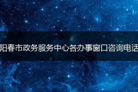阳春市政务服务中心各办事窗口咨询电话