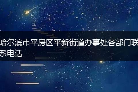 哈尔滨市平房区平新街道办事处各部门联系电话