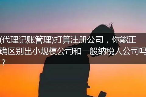 (代理记账管理)打算注册公司，你能正确区别出小规模公司和一般纳税人公司吗？