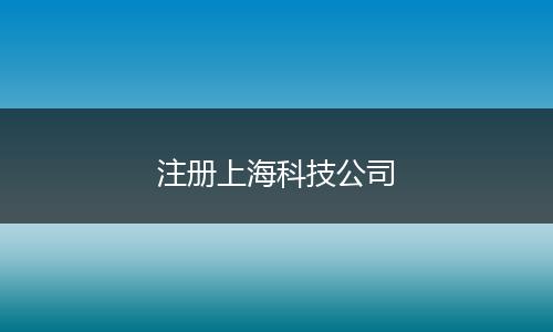 注册上海科技公司