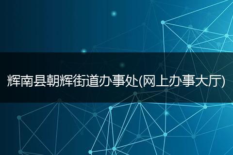 辉南县朝辉街道办事处(网上办事大厅)