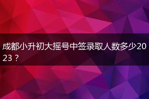 成都小升初大摇号中签录取人数多少2023？