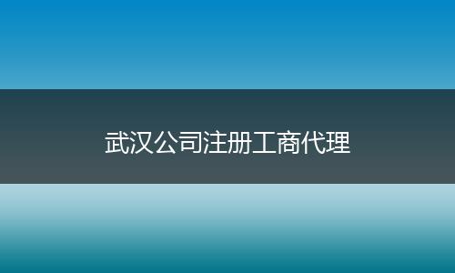 武汉公司注册工商代理