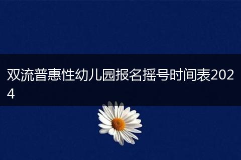 双流普惠性幼儿园报名摇号时间表2024