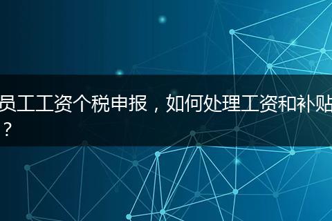 员工工资个税申报，如何处理工资和补贴？