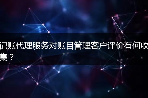 记账代理服务对账目管理客户评价有何收集？