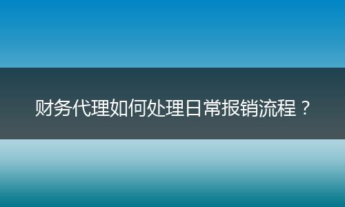 财务代理如何处理日常报销流程？