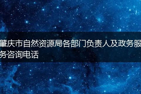 肇庆市自然资源局各部门负责人及政务服务咨询电话