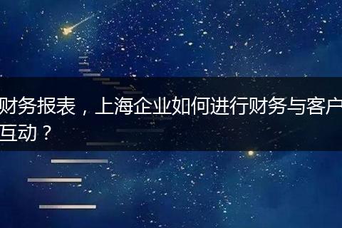 财务报表，上海企业如何进行财务与客户互动？