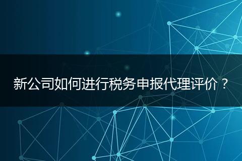 新公司如何进行税务申报代理评价？