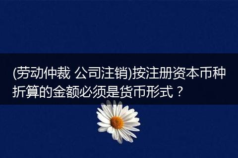 (劳动仲裁 公司注销)按注册资本币种折算的金额必须是货币形式?