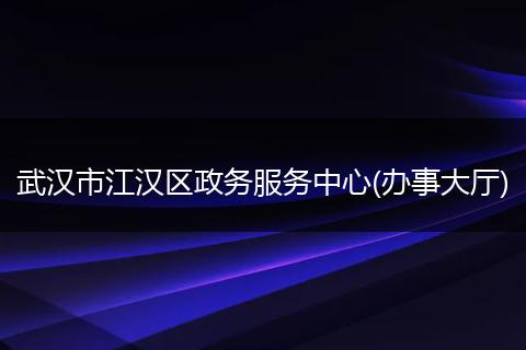 武汉市江汉区政务服务中心(办事大厅)