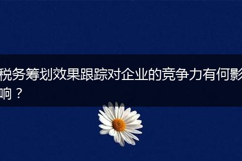 税务筹划效果跟踪对企业的竞争力有何影响？