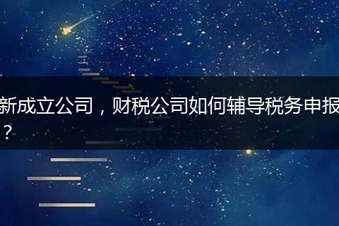 新成立公司，财税公司如何辅导税务申报？