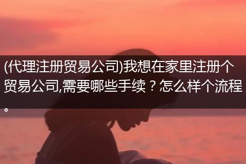 (代理注册贸易公司)我想在家里注册个贸易公司,需要哪些手续？怎么样个流程。