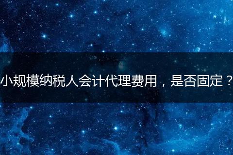 小规模纳税人会计代理费用，是否固定？