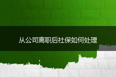 从公司离职后社保如何处理