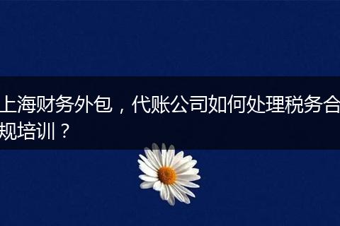 上海财务外包，代账公司如何处理税务合规培训？