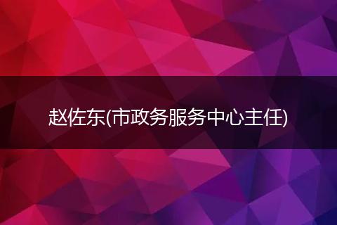赵佐东(市政务服务中心主任)