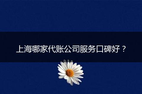 上海哪家代账公司服务口碑好？