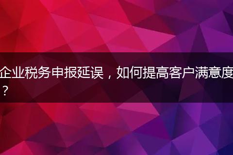 企业税务申报延误，如何提高客户满意度？