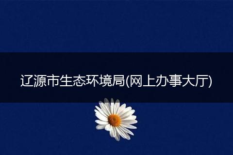 辽源市生态环境局(网上办事大厅)