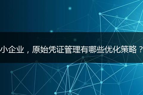 小企业，原始凭证管理有哪些优化策略？