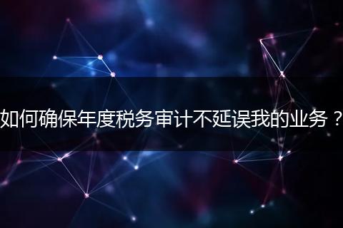 如何确保年度税务审计不延误我的业务？