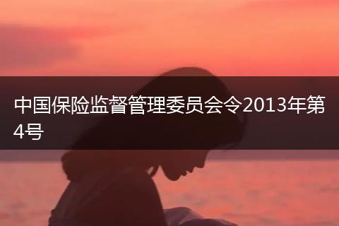 中国保险监督管理委员会令2013年第4号
