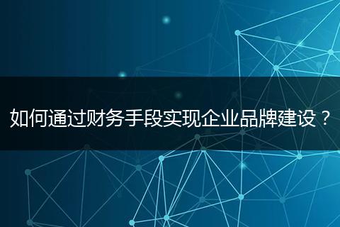 如何通过财务手段实现企业品牌建设？