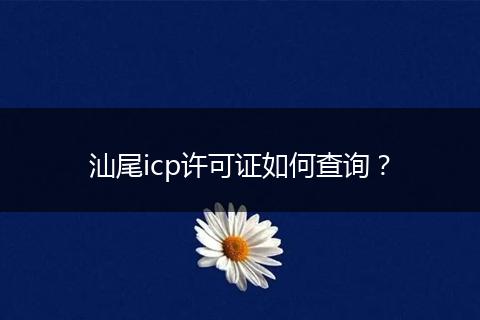 汕尾icp许可证如何查询？